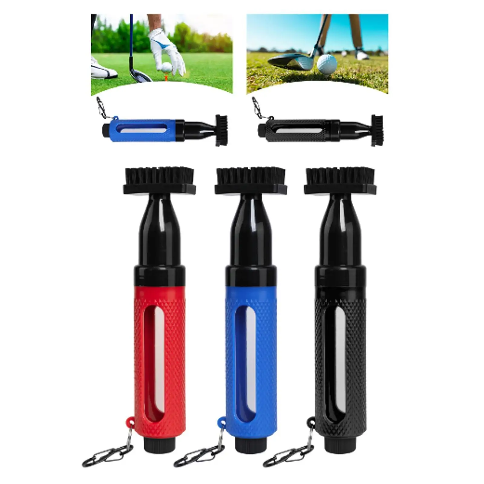 Golf Club Cleaner Brush with Water Bottle Portable Golf Bag Accessories for Enthusiast Training Father's Day Outdoor Practicing