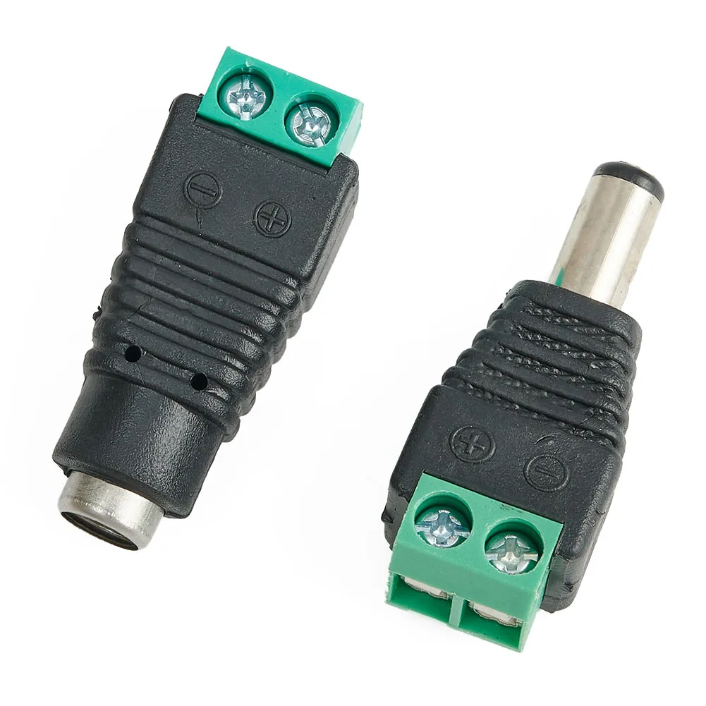 

10 шт. 5,5x2,1 мм разъемы постоянного тока «папа-мама» 12 В адаптеры для винтовых клемм для установки камеры видеонаблюдения без обжима