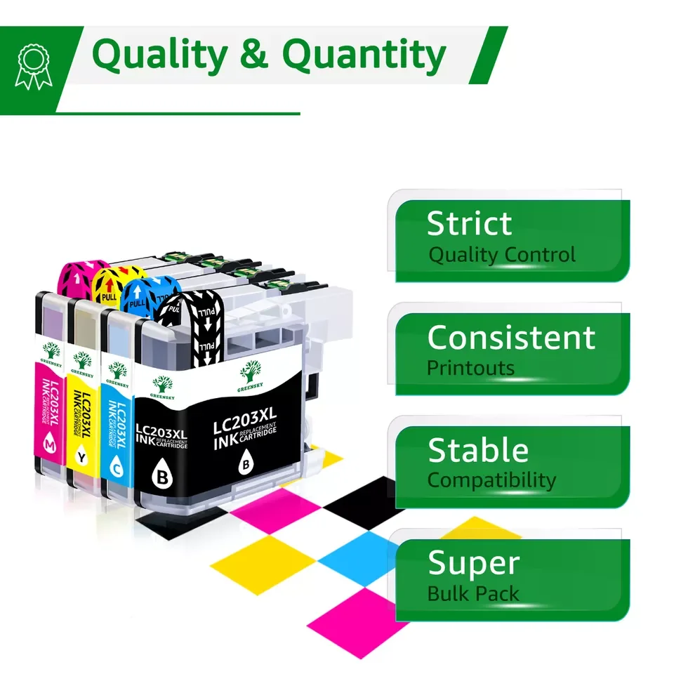 5pk Ink Cartridge For Brother LC203 LC-203 XL MFC-J680DW MFC-J880DW MFC-J885DW