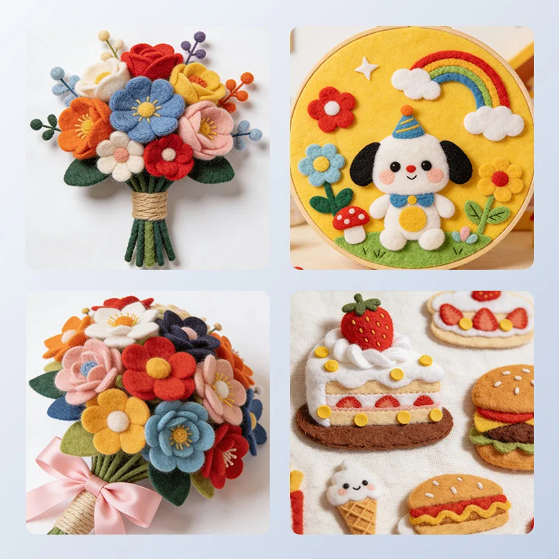 40 قطعة من قماش اللباد السميك مقاس 1 مم، متوفرة بألوان وأحجام مختلفة. مناسبة للصناعة اليدوية.