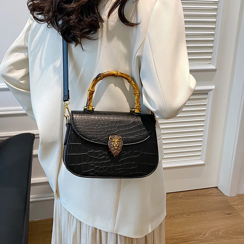 

Authentic Real True Ostrich Skin Bamboo Top Handle Women's Saddle Purse Female Handbag Genuine Leather Lady Small Shoulder Bag