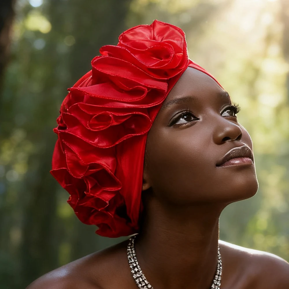 

Muslim Hijab Indian Hat Women Flower Turban Pleated Headscarf Bonnet Beanies Chemo Cap Hair Loss Cover Head Wrap Turbante Mujer