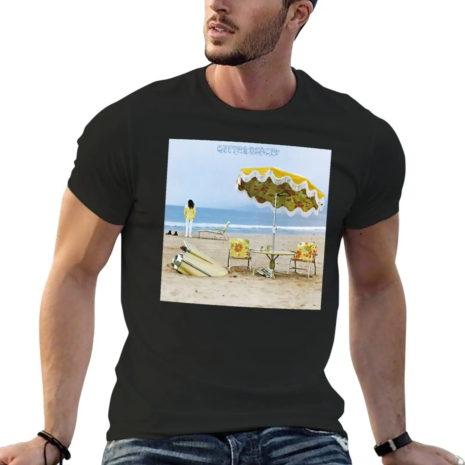 New Neil Young On the Beach Album Cover Art Clic T-Shirt oversized t shirt summer tops mens cotton t shirts