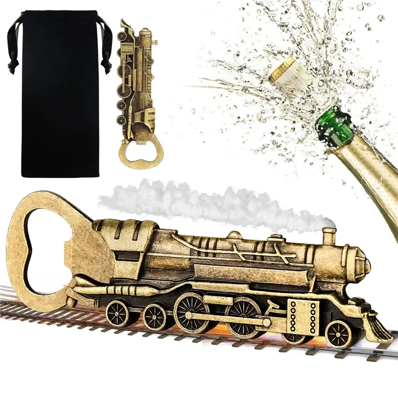 

Old Fashion Metal Bottle Opener Locomotive Train Shape Kitchen Wine Opening Tool for Home Club Bar Wedding Gift Set