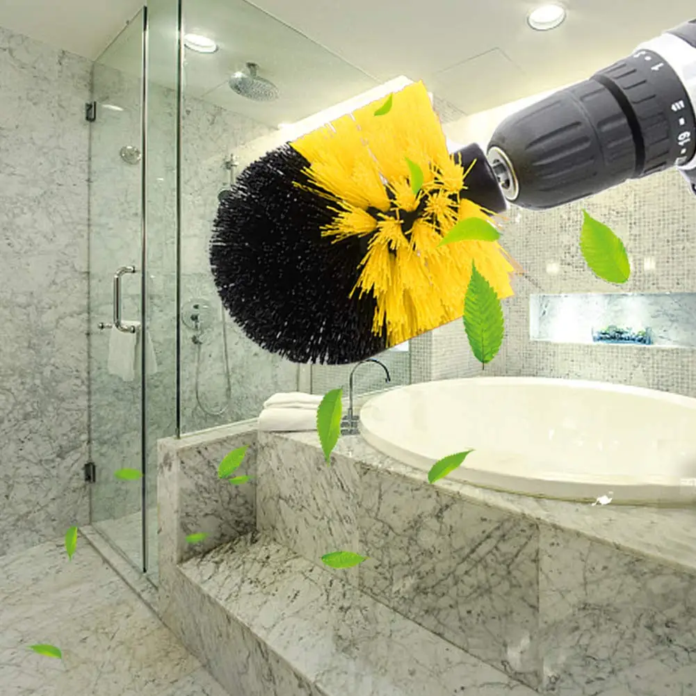 1 PC Electric Scrubber Brush Round Drill Brush Kit Corner Cleaning Brush Kit for Cordless Scrubber Grout Floor Tub Shower Tile