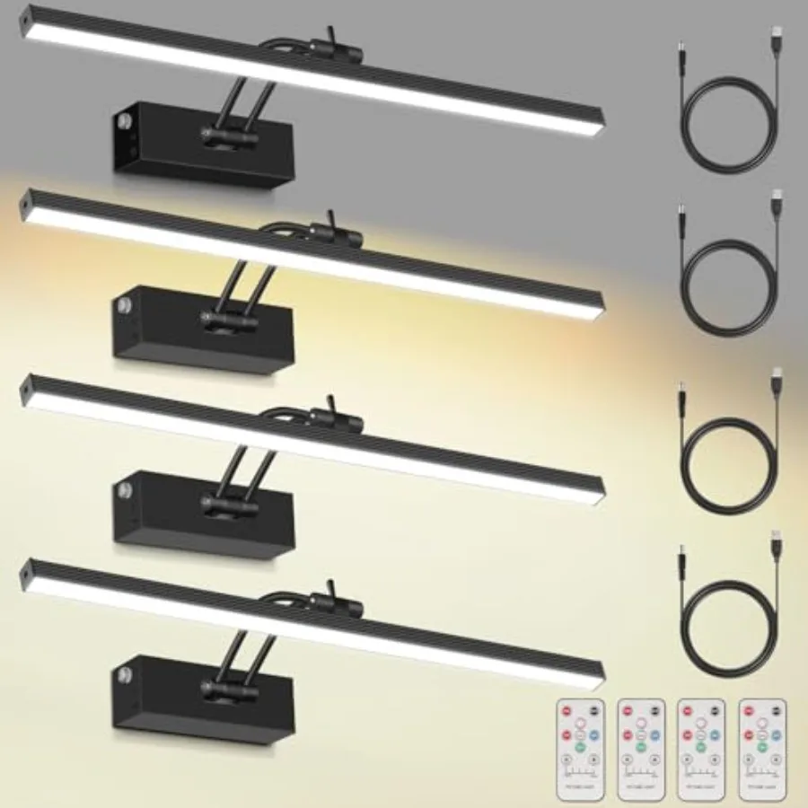 

Rechargeable Picture Light 500mAh Battery Operated Picture Lights for Wall with Remote Control 300LM 3000K Warm White Light 16"