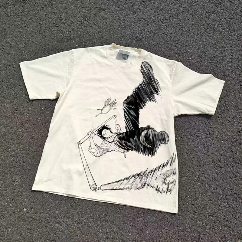 

Y2k 2000s Men Oversize T Shirt Unisex Harajuku Streetwear Anime Graphic Print Vintage T-Shirt Summer Short Sleeve Cotton Tshirt