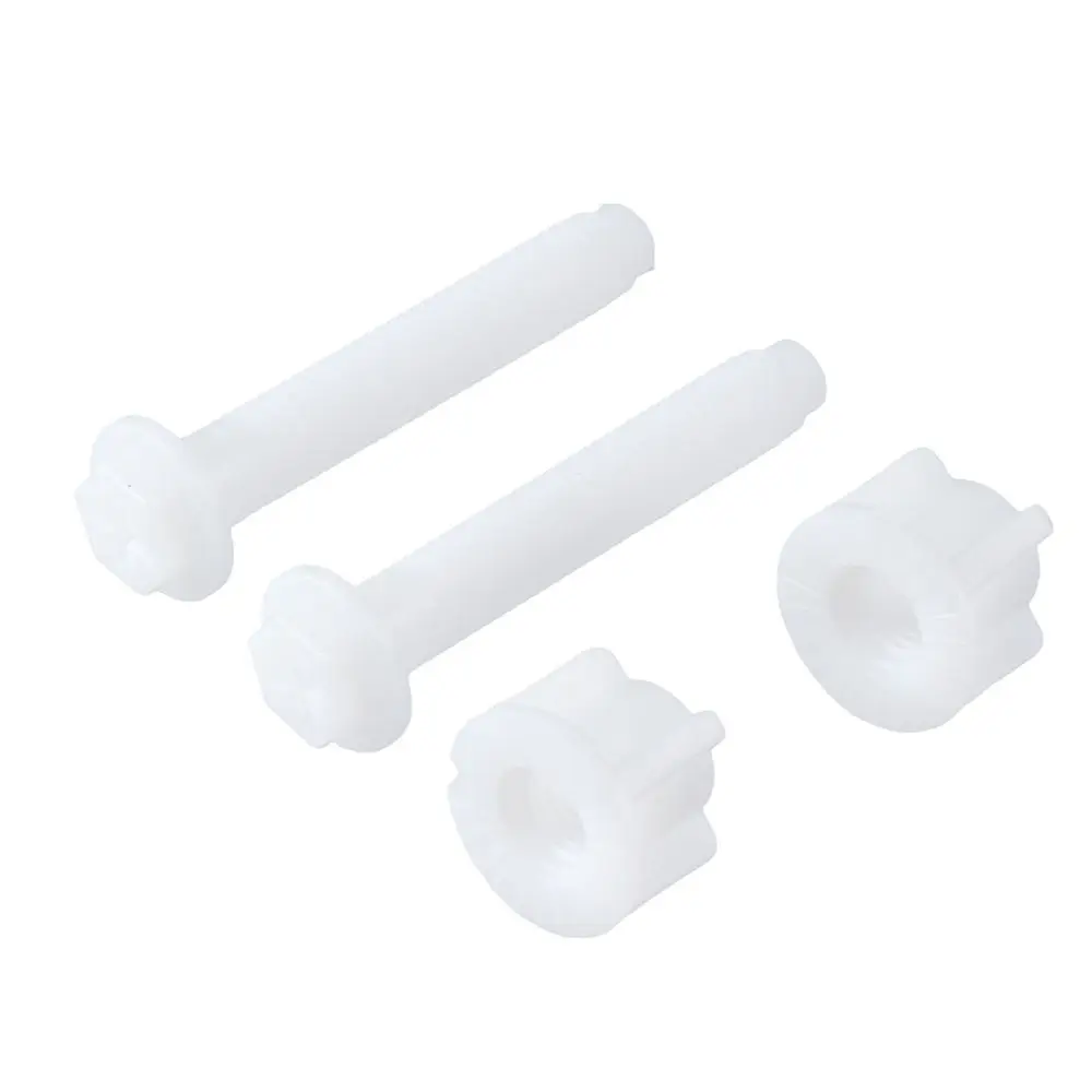 4 Pack Toilet Seat Screws Replacement Plastic Universal White Toilet Seat Hinge Bolt Screw for Fixing the Top Toilet Seat
