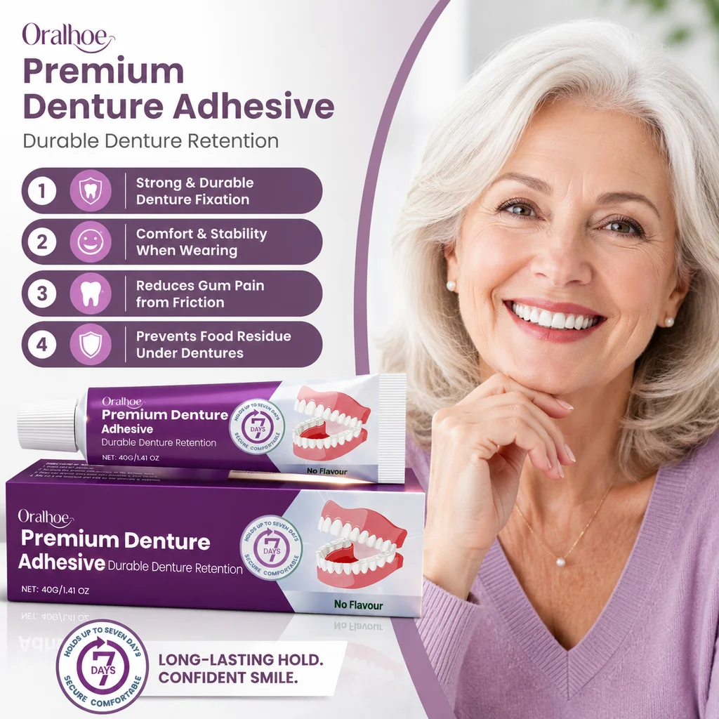 Oralhoe Denture Fixing Adhesive Naturally Fits Comfortably And Fixes Gutta Percha To Improve The Beauty Of Smile Waterproof Seal