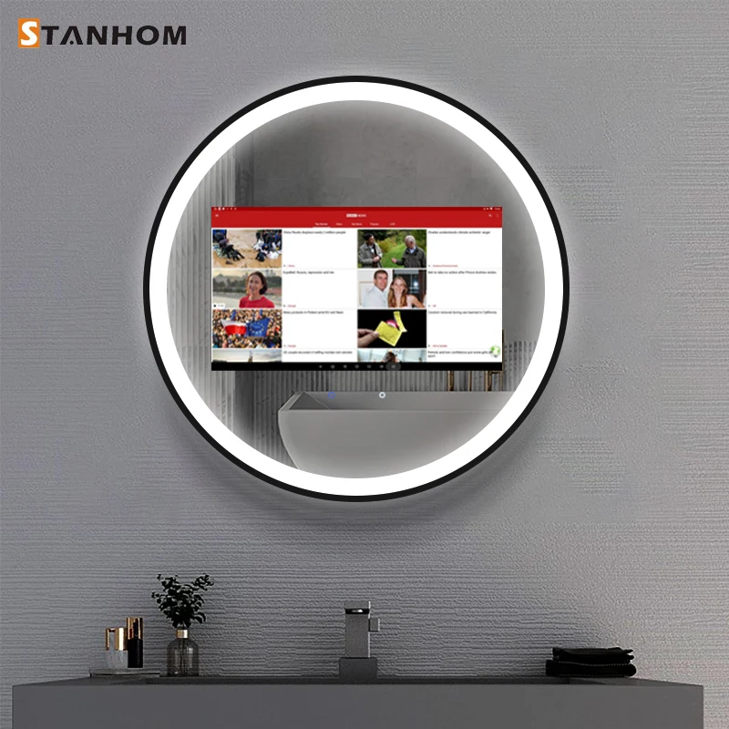 

STANHOM Ванная комната WIFI сенсорный экран Android 12, умное волшебное зеркало с подсветкой