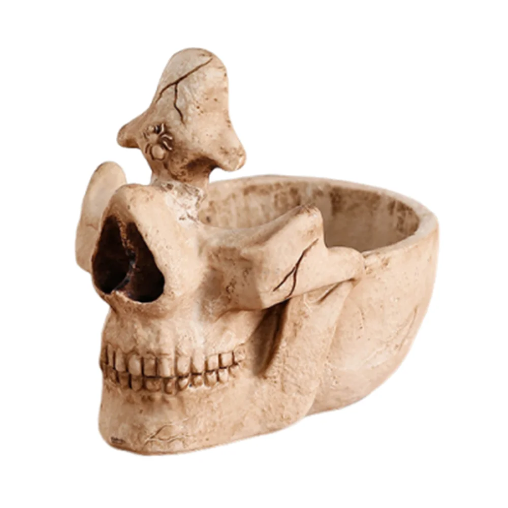 

Creative Skull Glasses Holder Funny Anti-slip Skull Resin Sculpture Keychain Storage Crafts Glasses Display Stand