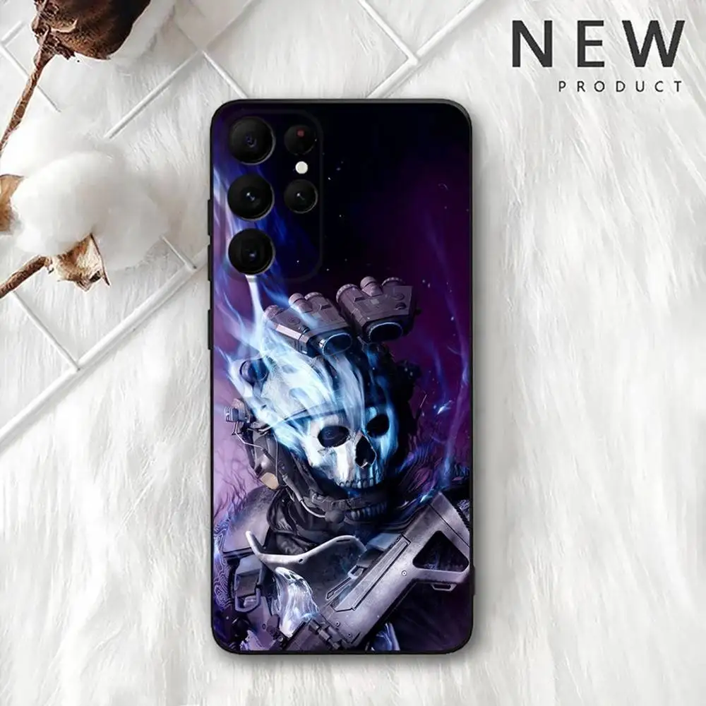 حافظة هاتف C-COD Call Of D-Duty Ghost لهاتف Samsung S 25,24,23,22,30,21,10,9,Ultra,Plus,Lite,FE,4,5G حافظة ناعمة سوداء