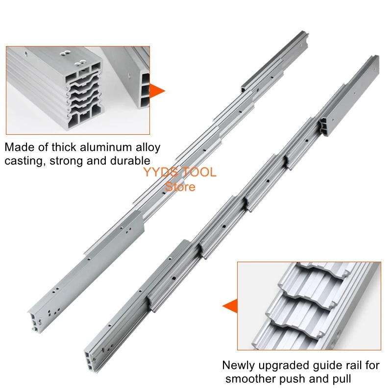 

Multifunctional flat push telescopic pull-out dining table track Hidden cabinet hardware invisible folding table rail