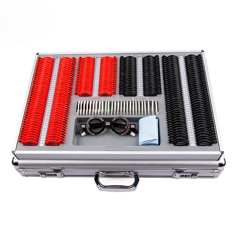 Optometry Trial Lens Kit With Aluminum Storage Case for Optical Vision Inspection Optician Eye Test