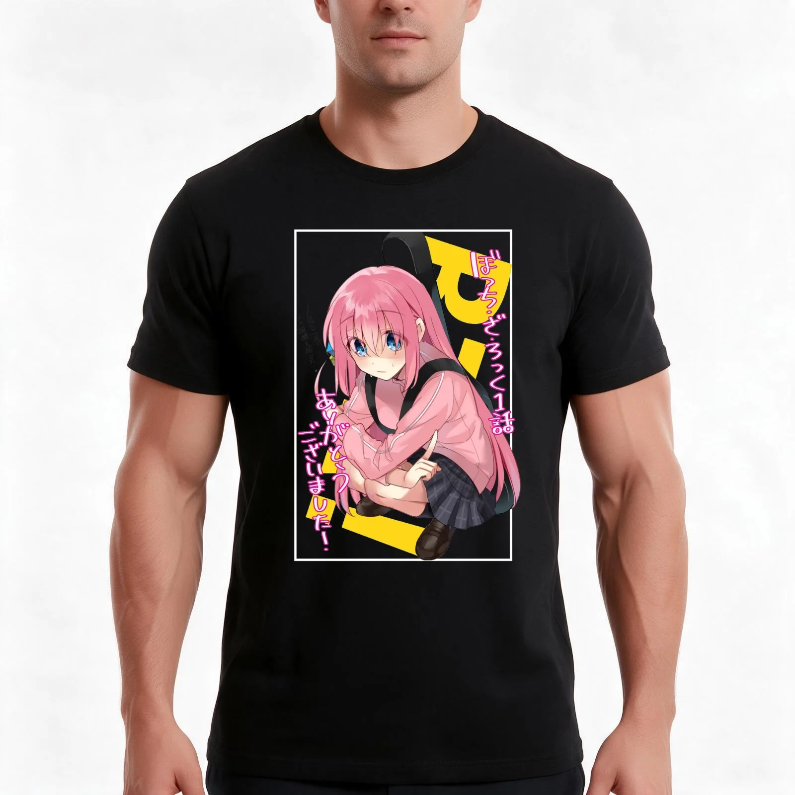 Bocchi chan - Hitori Gotou T-Shirt, Summer Casual Cotton Tee, Oversized Streetwear Tops, Vintage Graphic Print, Unisex Men Women