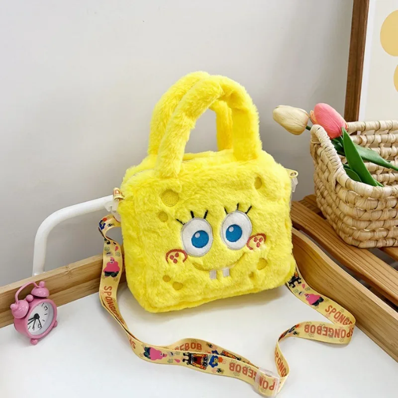 SpongeBob Kawaii Plüsch-Handtasche, Handy-Geldbörse, Mädchen-Kosmetiktasche, Modisches Süßes Geburtstagsgeschenk – Detail 4