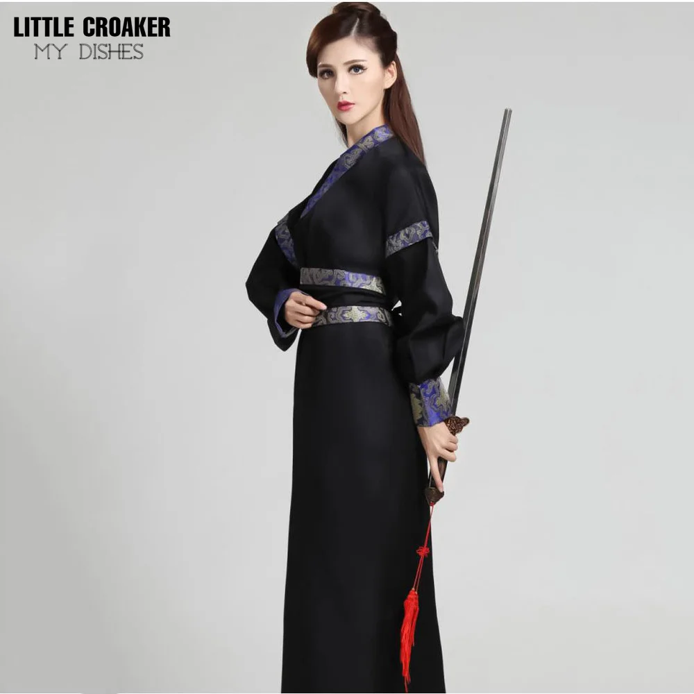 Black Dance Outfits for Women Party Female Fantasy Male Chinese Dance Swords Man Hanfu Costumes for Stage Plays