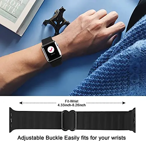 Scrunchie Strap for Apple watch band 44mm 40mm 38mm 42mm Adjustable Elastic silicone solo Loop bracelet iWatch series 3 4 5 6 se