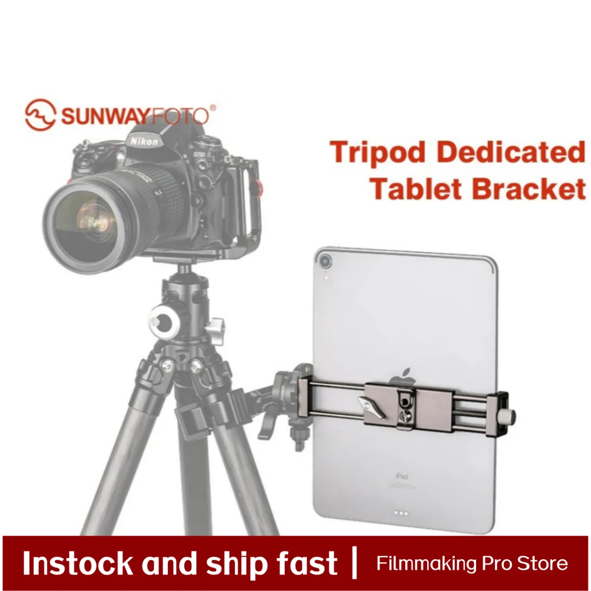 

SUNWAYFOTO Tripod Tablet PCBracket Professional Desk Stand Professional Tripod Ballhead Phone Holder Bracket for iPhone ipad