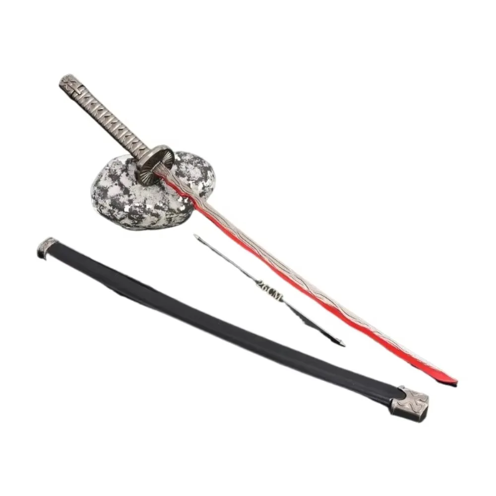 26 cm Spiel Peripherie Flüsse des Blutes Japanisches Elden Spiel Schwert Metall Modell Samurai Schwert Waffe Schlüsselanhänger Dekoration Geschenke Spielzeug