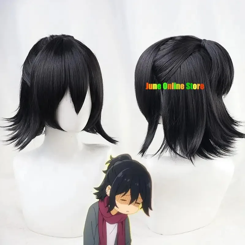 Bear's Den Anime Hori San a Cosplay peluca Horimiya Miyamura Izumi negro corto recto cola de caballo pelo sintético nuevo 2025