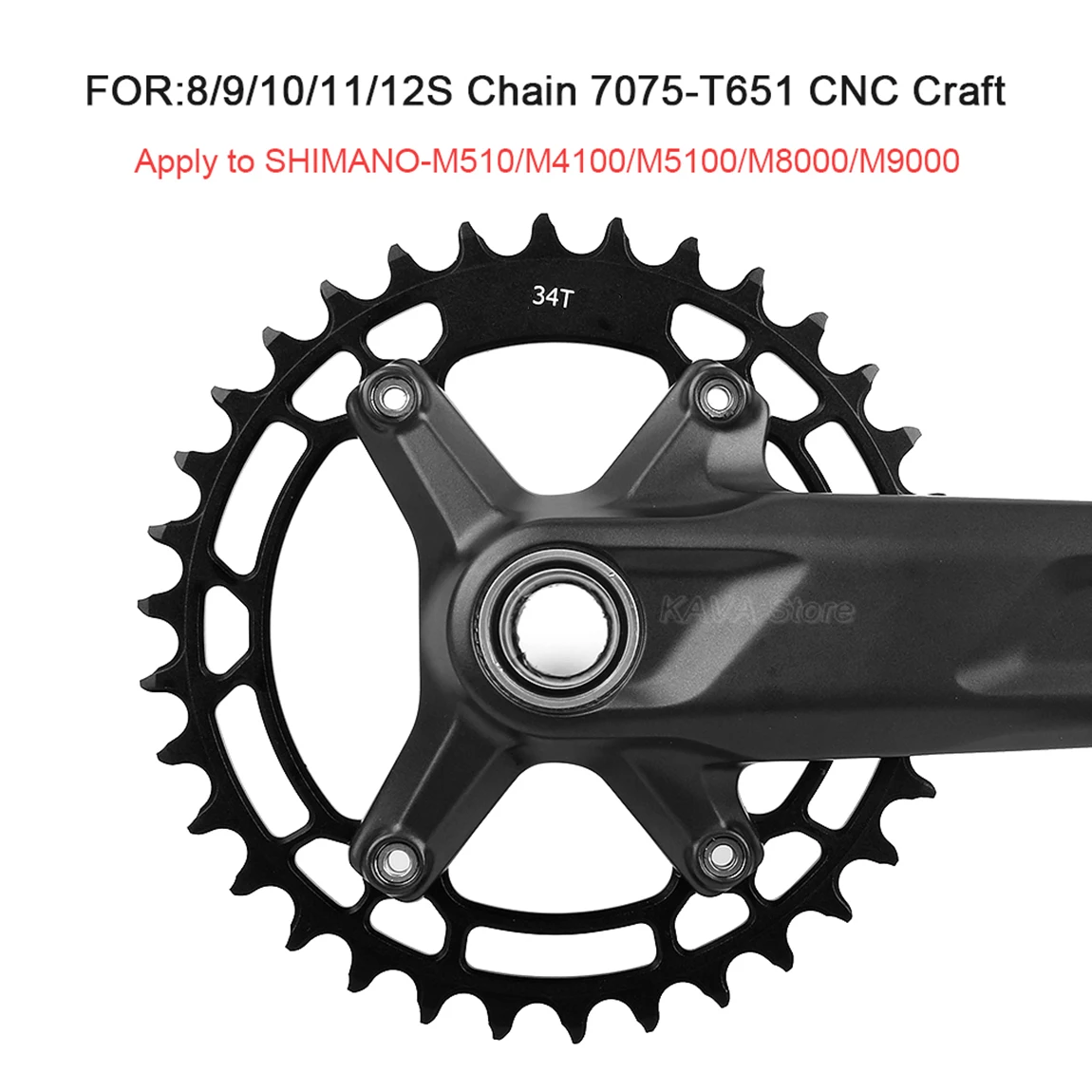 Shimano Deore 11-fach Kettenblatt M5100 Integriertes Kurbelgarnitur-Set MTB 10 11 12 Gang Pedivela 34T 36T 38T 32T Crown Fahrradkurbel – Detail 11