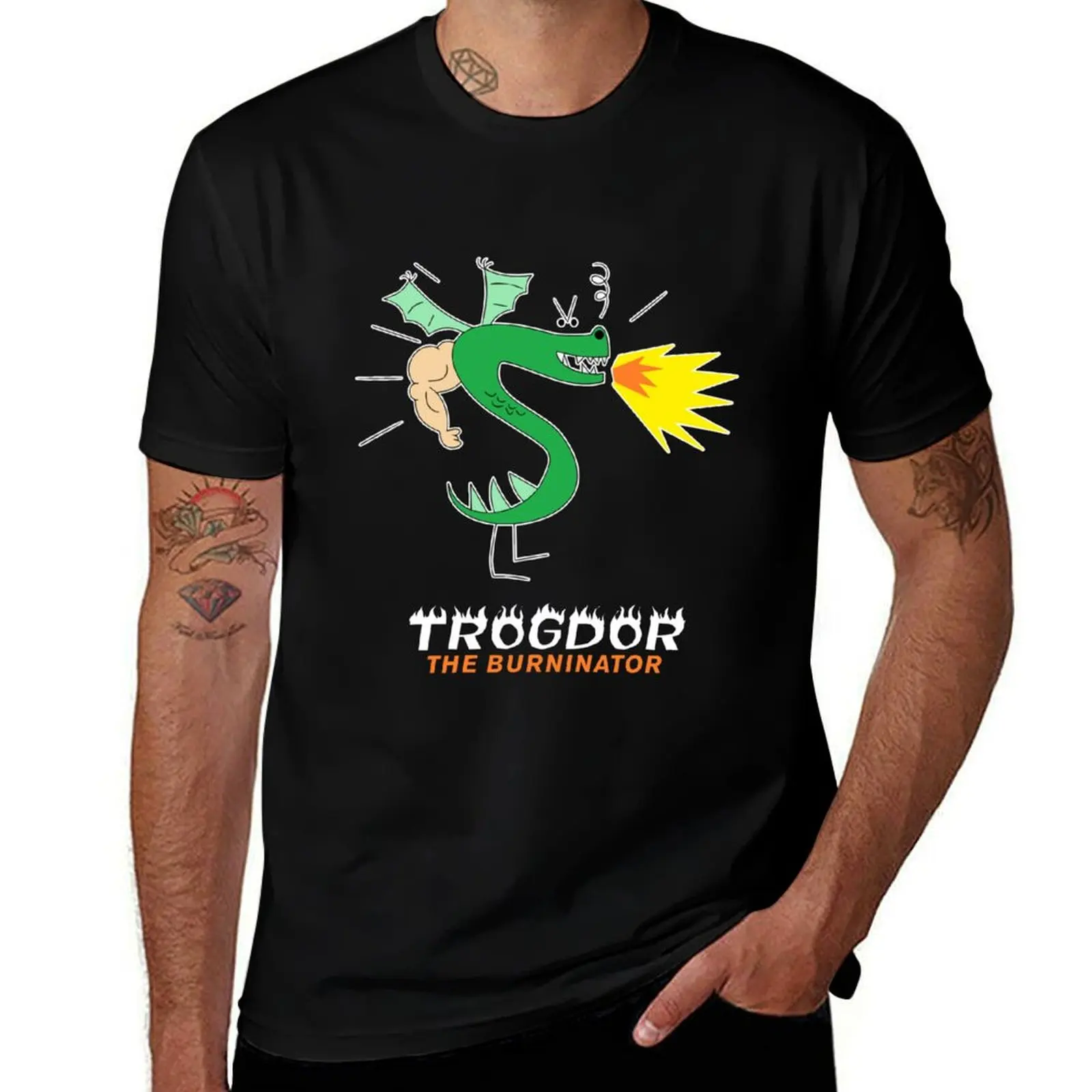 Trogdor the Burninator Dragon T-Shirt summer top topping t shirt men 100℅ cotton