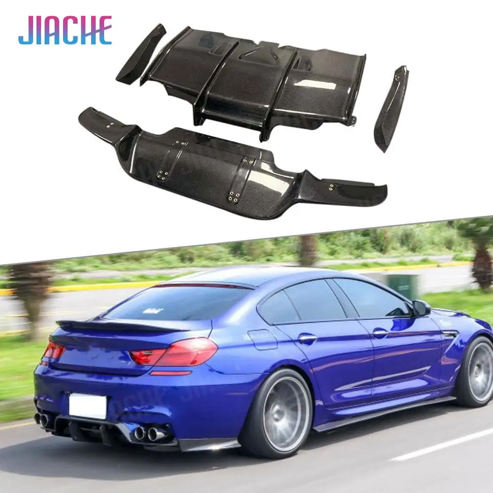 

For 6 Series Carbon Fiber Rear Lip Diffuser Splitters Aprons for BMW F06 F12 F13 M6 M Sport 2012-2016 PSM Style Bumper Guard