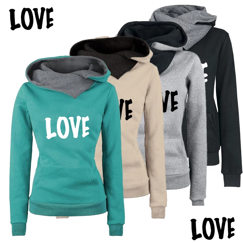 

Fashion Love Printed Sports Hoodie Sisters's Spring Autumn Long Sleeve Casual Sweater Women Perppy Sweet Outdoor Sweatshirt