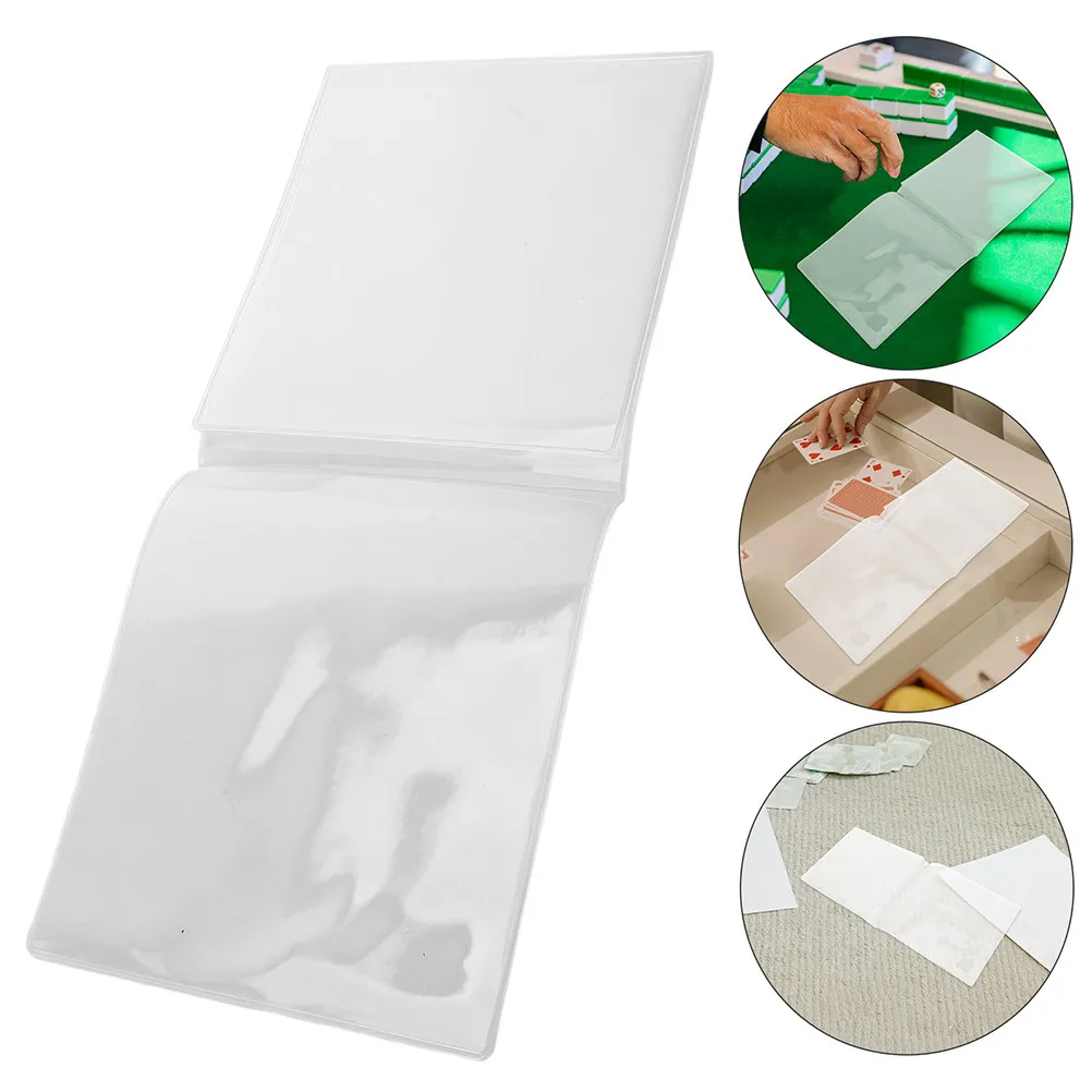 

2Pcs Mahjong Rule Card Sleeves Transparent Hard Plastic Protector Card Holder for Game Accessories