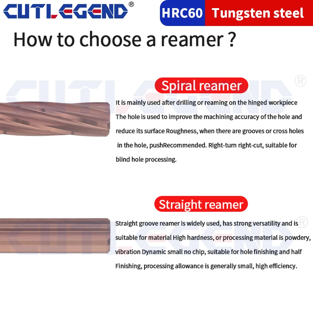 H7 Carbide Machine Reamer Spiral straight 9.1 9.2 9.3 9.4 9.5 9.6 9.7 9.8 9.9mm 6 Flute CNC Chucking Reamer Through Blind hole