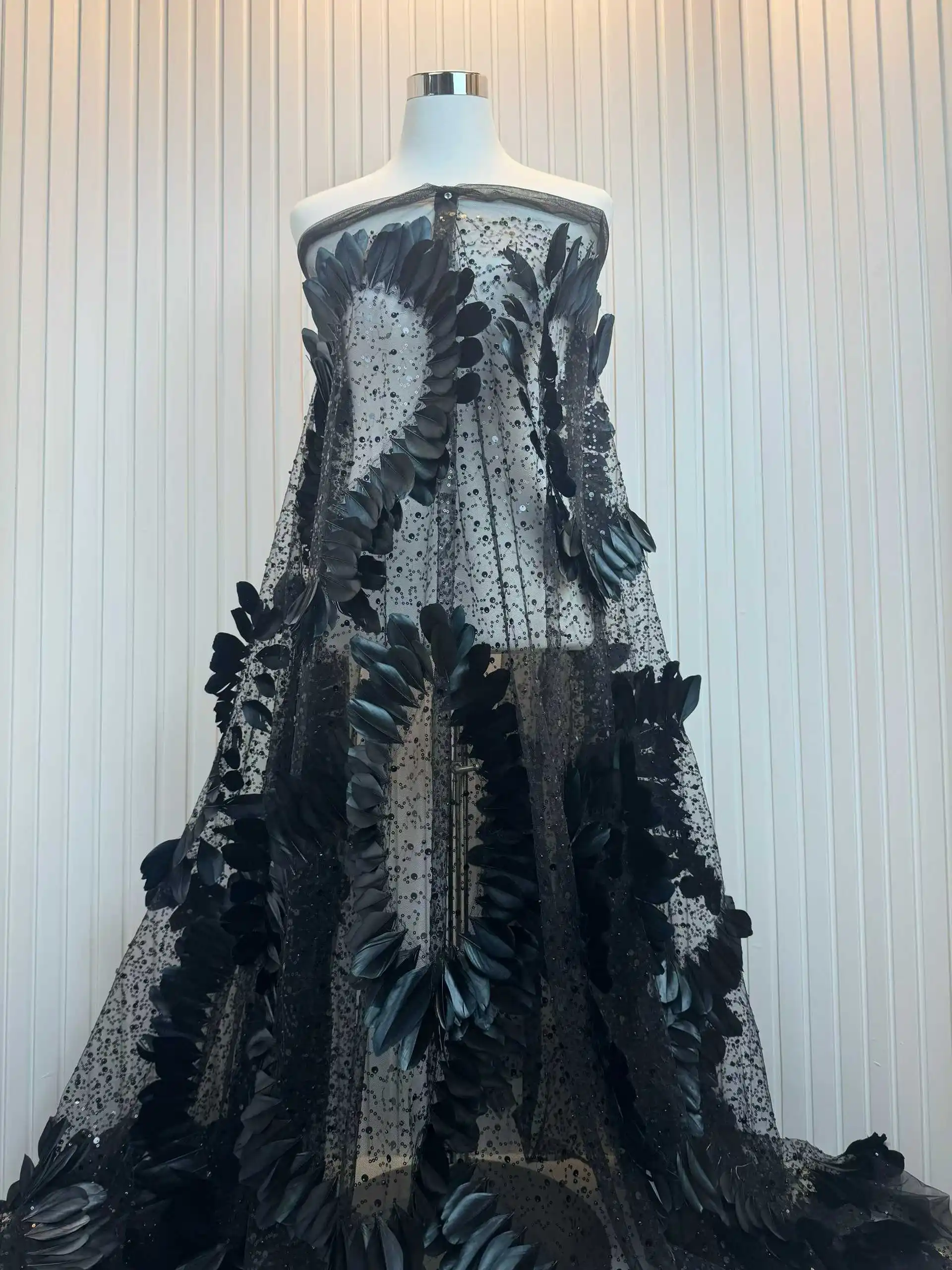 African 3D Flowers Sequin 2025 Latest Hot On Sale African French Party Lace Fabric Tulle Nigerian Beads Fabric For Wedding Dress