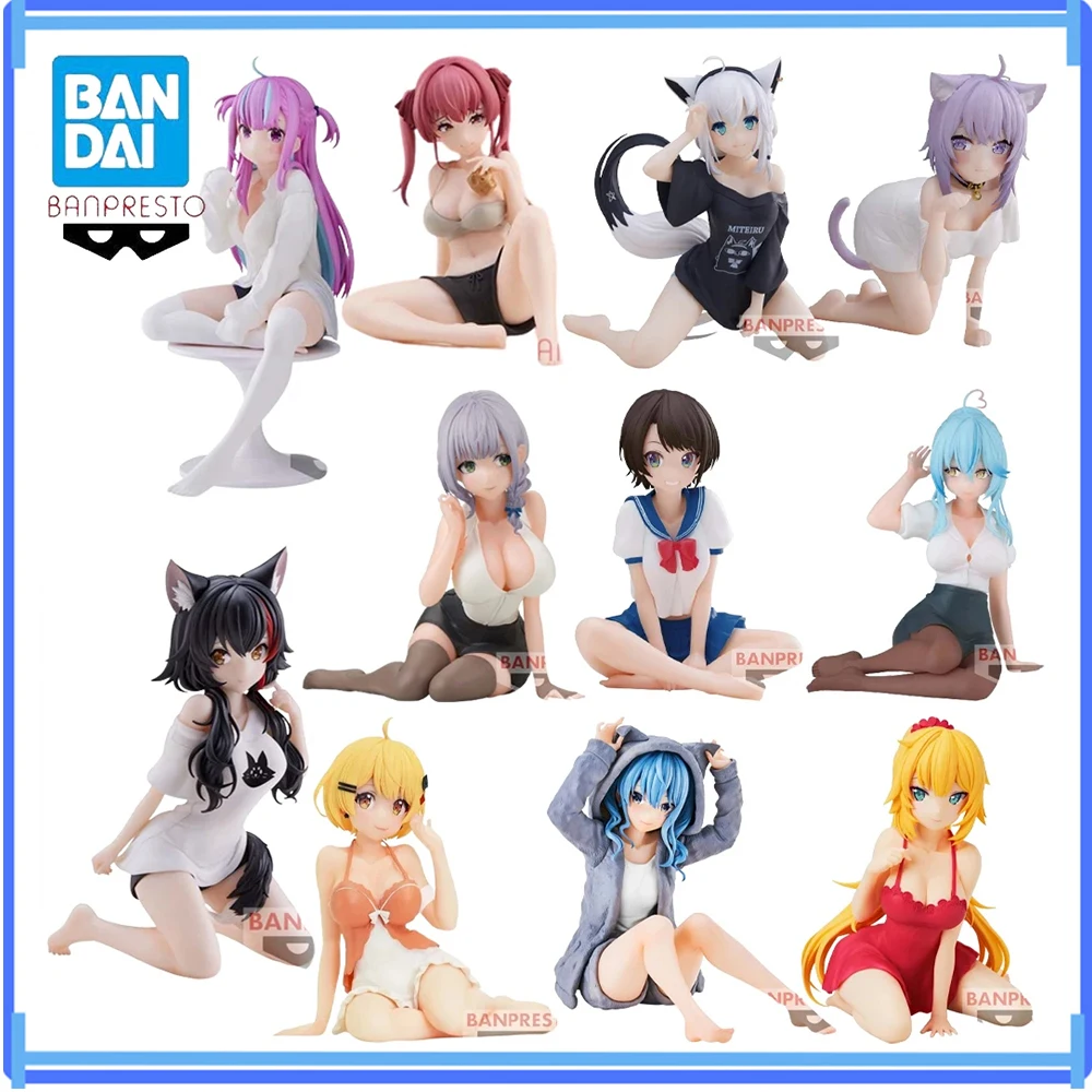 In Stock Banpresto Relax Time Anime Hololive If Shirakami Fubuki Yozora Mel Akai Haato Ookami Mio Figure Model Boxed Toy