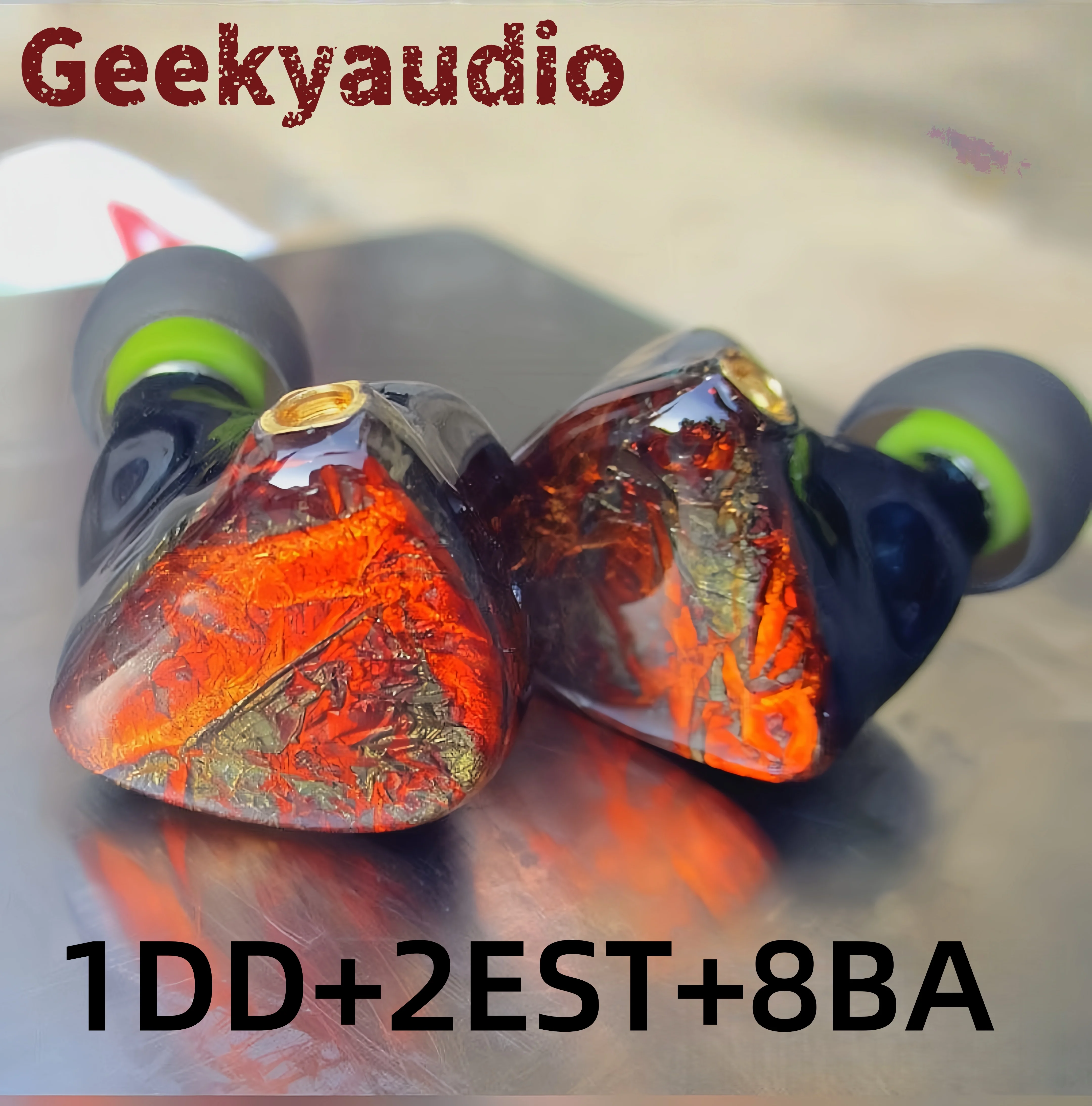 Geekyaudio 1DD+2EST+8BA IEM Earphones Hifi Headphones in-ear Monitor Earbuds Electrostatic Stereo Bass Audiophiles Musicians