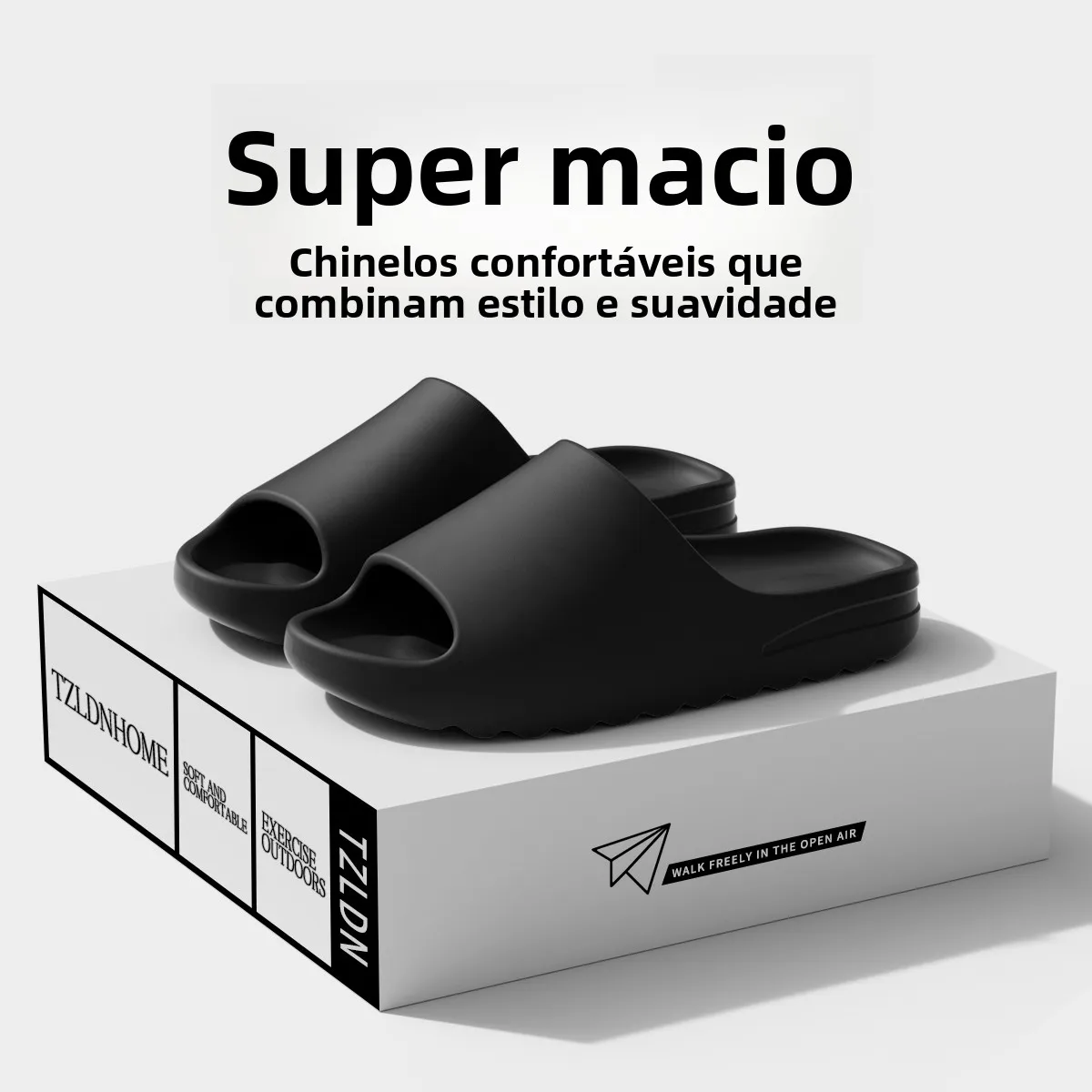 Sandálias de Verão com Sola Grossa para Casais, Chinelos de Praia Antiderrapantes Masculinos Modernos de EVA, Tendência Jovem...