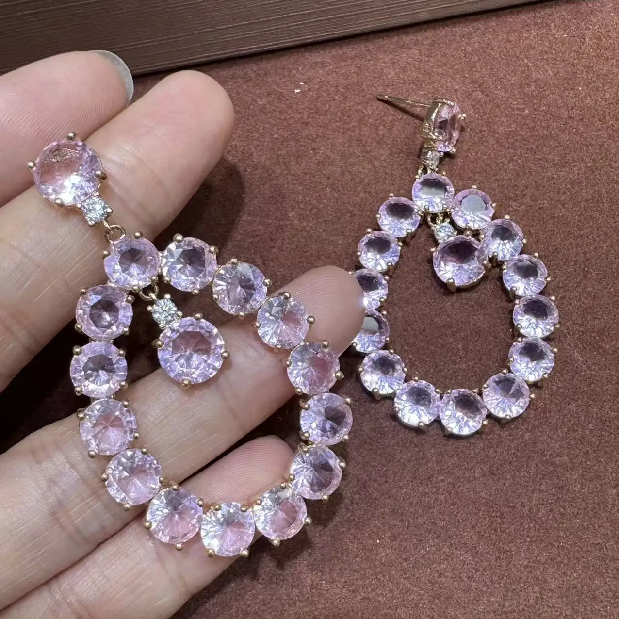 Fashion Colorful Zircon Water Drop Circle Earrings for Women, Long Dangling Design, Multi Colors Available, Evening Gown Matchin