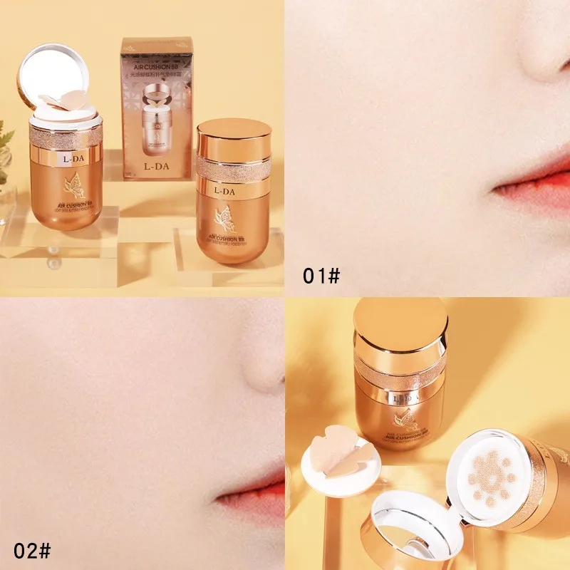 Schmetterling Puff Luftkissen BB CC Creme Isolation natürliche Concealer Make-up Gesicht Basis feuchtigkeit spendende Öl Kontrolle atmungsaktiv natürlich