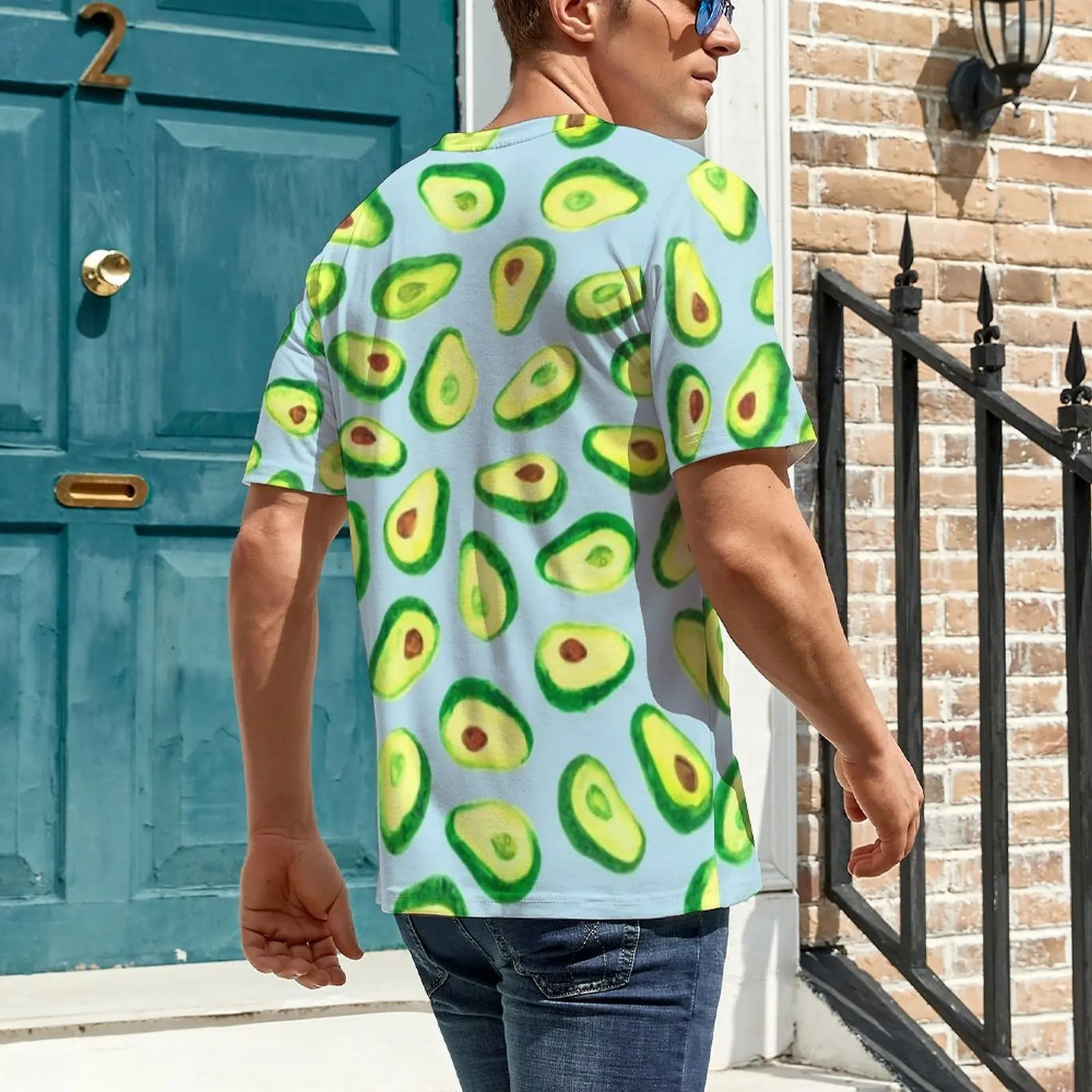 Summer T-Shirt Fruit Pattern T Shirts Avocado Love Print Streetwear Retro Tees For Male Short Sleeves Custom Plus Size Clothes