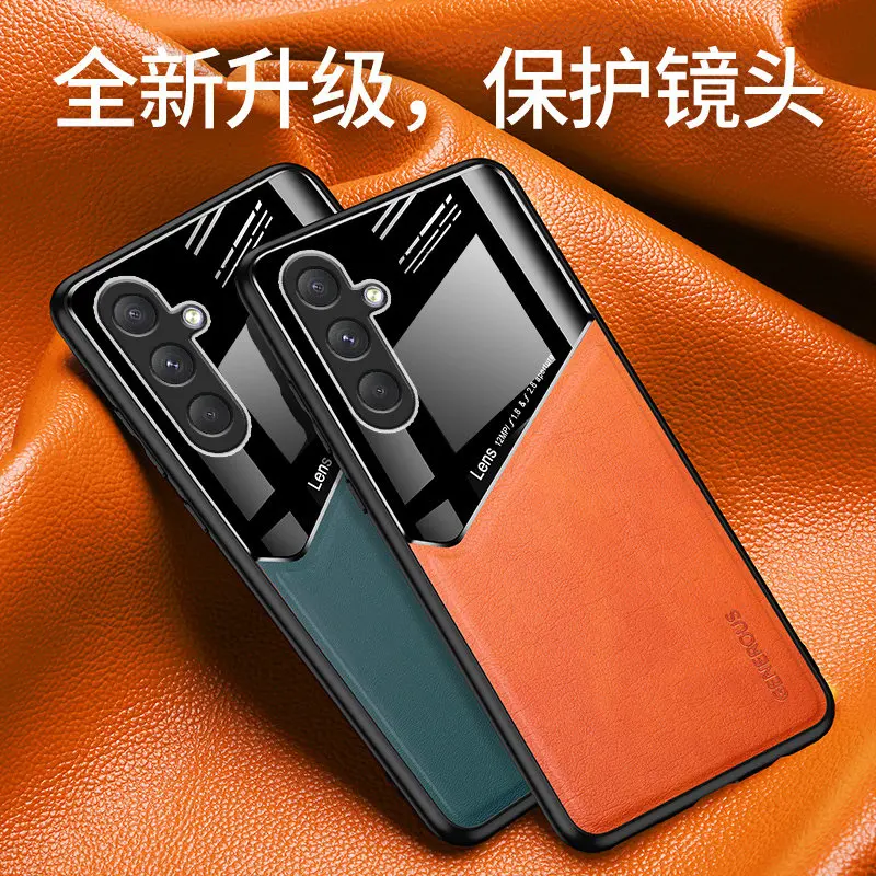 

For Samsung Galaxy M54 5G Case Silicone Bumper PU Leather Plexiglass Hard Cover Shockproof Phone Case for Samsung M54 5G M546B