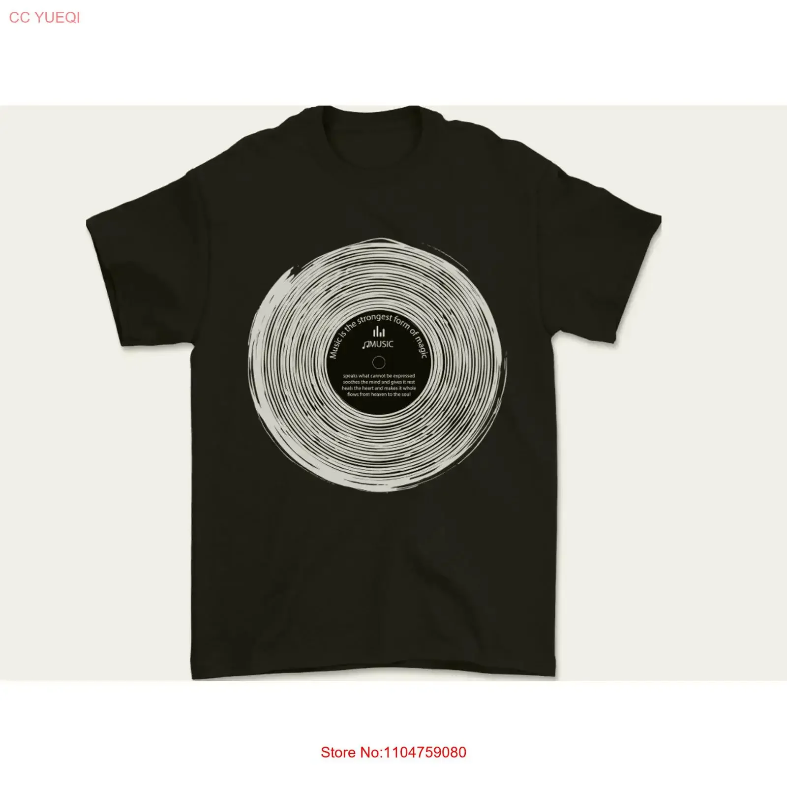 Music Magic Vinyl LP Turntable DJ Mens T Shirt 100 Cotton vintage Washed Stretched streetwear Versatile Unisex Casual graphic