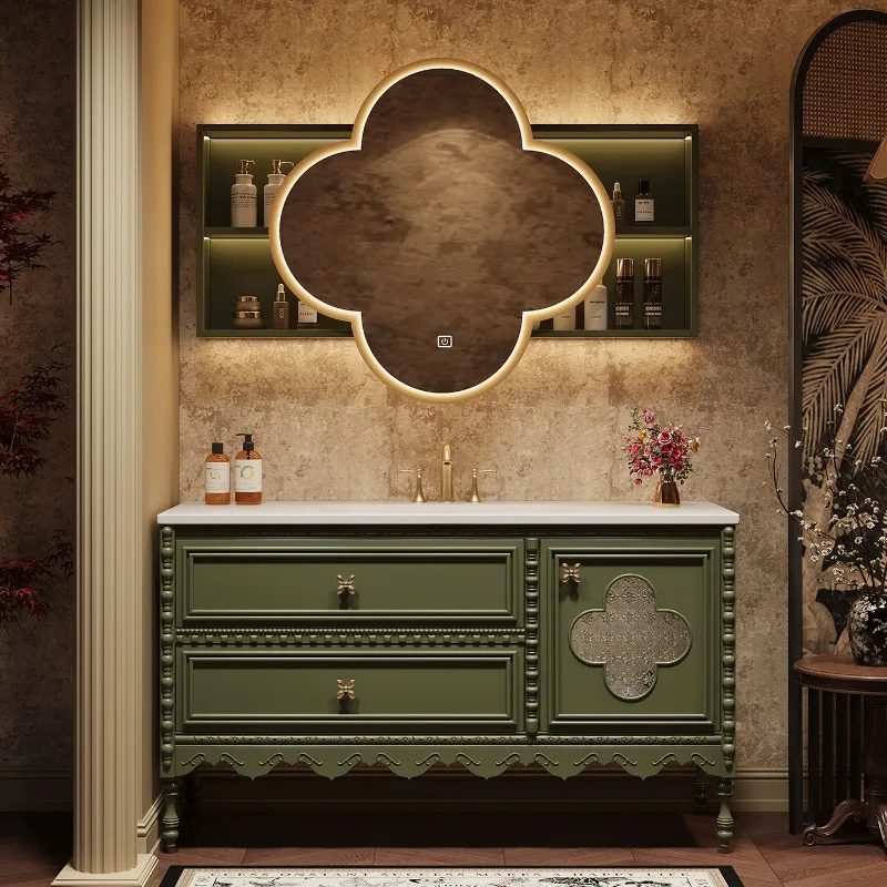 Show Luxury Bathroom Cabinet Dressers Organizer Modern Makeup Aesthetic Bathroom Cabinet Service Gabinete Postmodern Furniture
