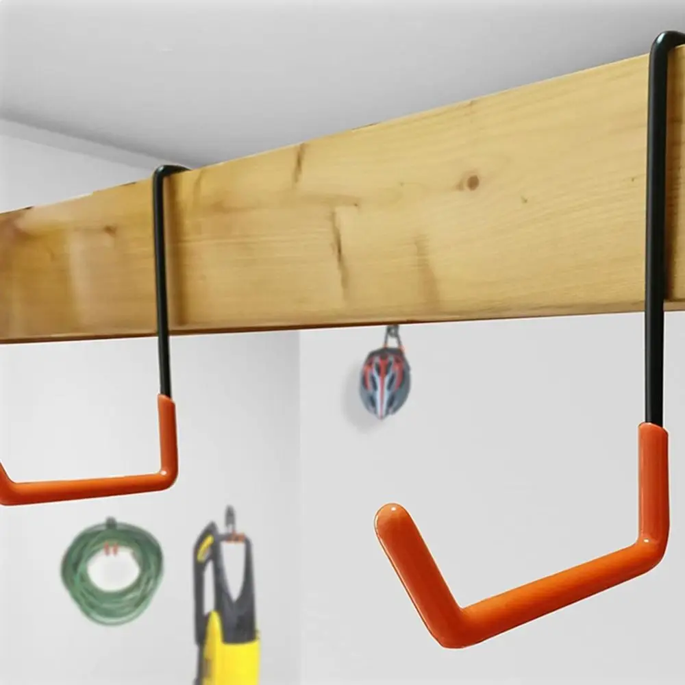 4Pcs Wall Mounted Metal Garage Hook Set Anti-Slip Coated Heavy Duty Rafter Hangers Hooks Hanging Items S-Hooks