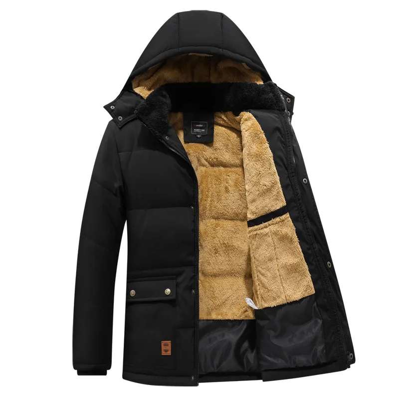 Giacca invernale lunga cappotti uomo Parka cappotto oversize in cotone addensato piumini Streetweare piumino maschile cappotto abbigliamento uomo