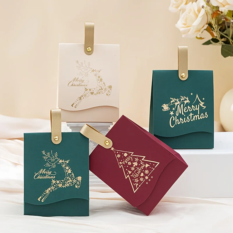 Weihnachtsgeschenkboxen – mit Ledergriffen – für Kekse, Süßigkeiten, Schokolade – für Unternehmen, Partys und Neujahrsgeschenke, Weihnachtsboxen