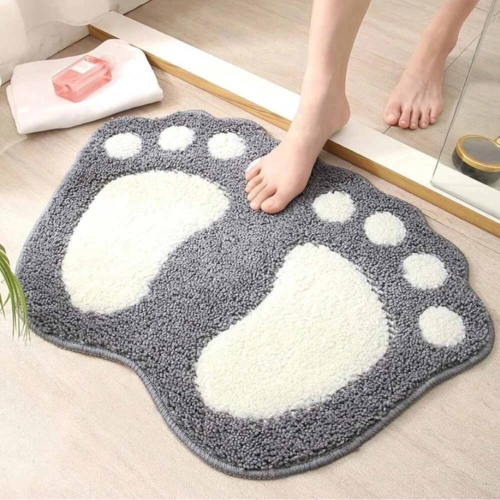 

Absorbent Footprint Bathroom Carpet Non Slip Foam Mat For Toilet Floor Shower Door Entry