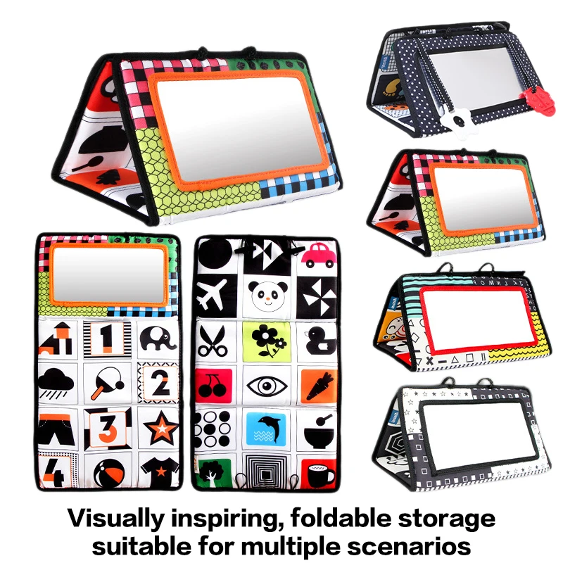 

Newborn Mirror Toy-High Contrast Tummy Time Activity for Babies,Montessori Sensory Development Tool for Visual Tracking&Crawling