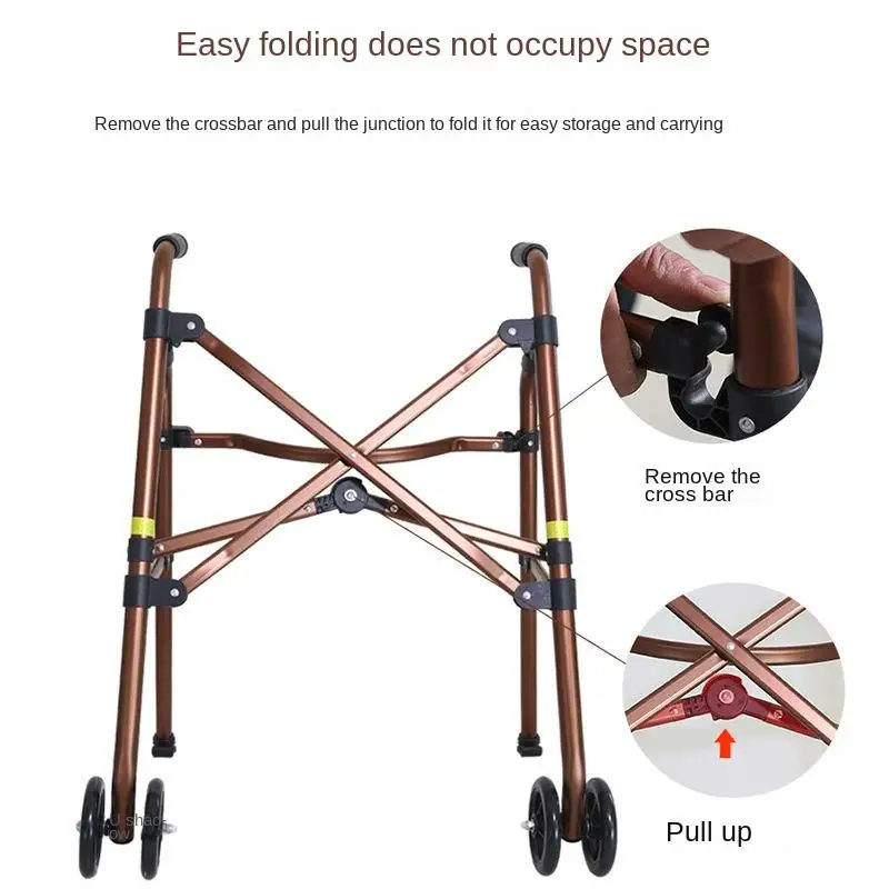 Folding Walker Trolley For the Elderly Disabled Fracture Lower Limbs Rehabilitation Training Walking Crutch Stand Mobility Aids