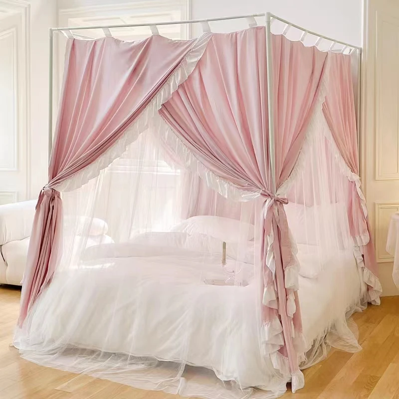 Palace Mosquito Net Bed Curtain Household Double Blackout Bed Curtain Beautiful Three-Door Floor-To-Ceiling Hotel Mosquito Net