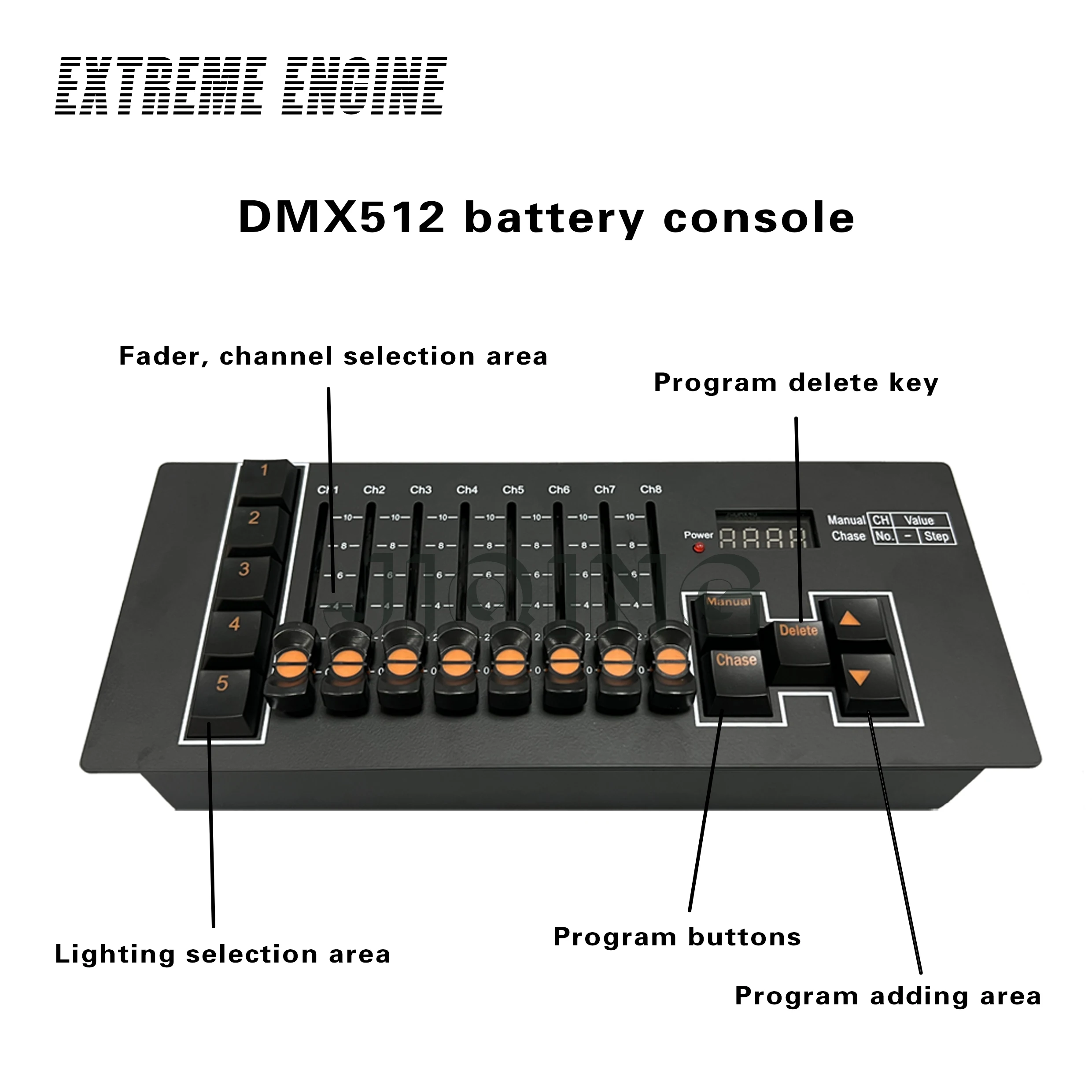 Mini DMX 512Console 40CH Stage Lighting Controller Effects Battery Powered Dj Disco Lighting Console Command Equipment Lamp