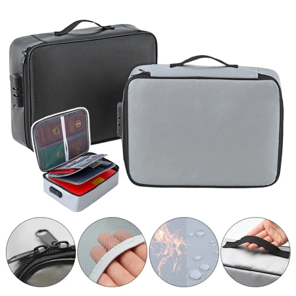 Document Storage Bag, Card Bag, Household Large Capacity Archive Bag, Passport Document, Oxford Cloth Travel Storage Bag Handbag image 2